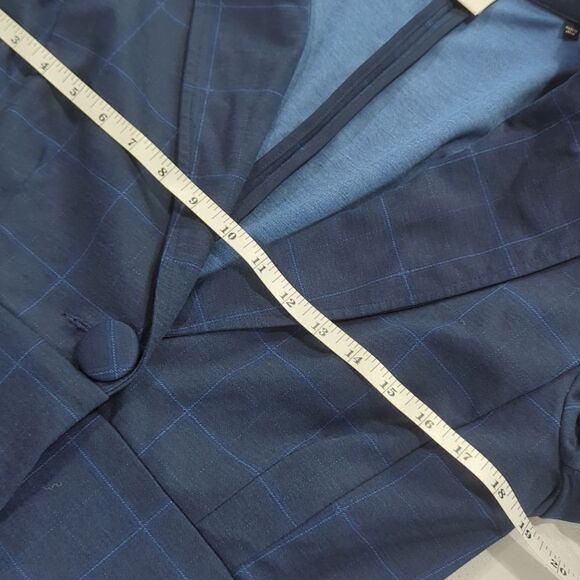 CAbi Jacket Womens 10 Blue #5475 Sunset Kiss Check Blazer Blue Windowpane - Picture 8 of 10